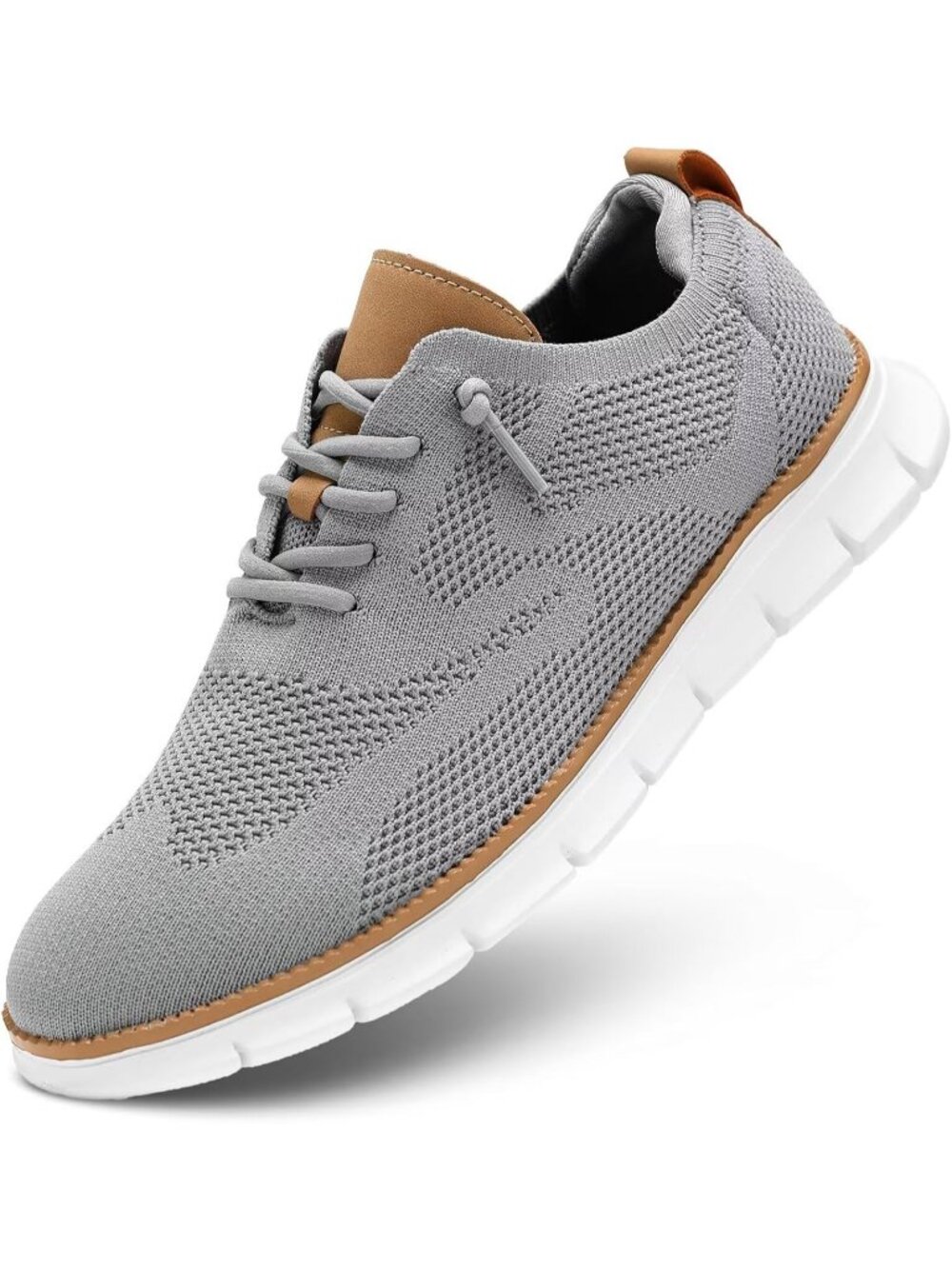 Men's Grey Mesh Oxfords Work Lightweight Soft Sole Casual Dress Walking Sneaker